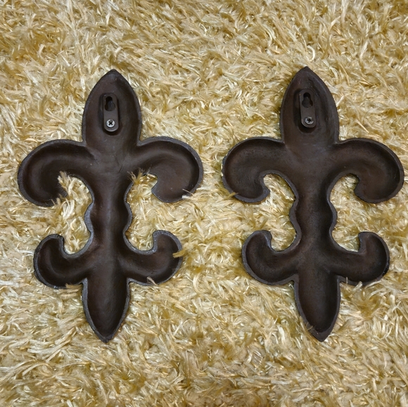 Set of Black Metal Fleur-de-Lis Wall Decor - Picture 4 of 7